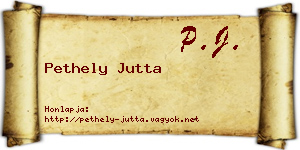 Pethely Jutta névjegykártya
